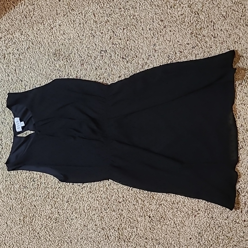 Elle Swiss dot black dress